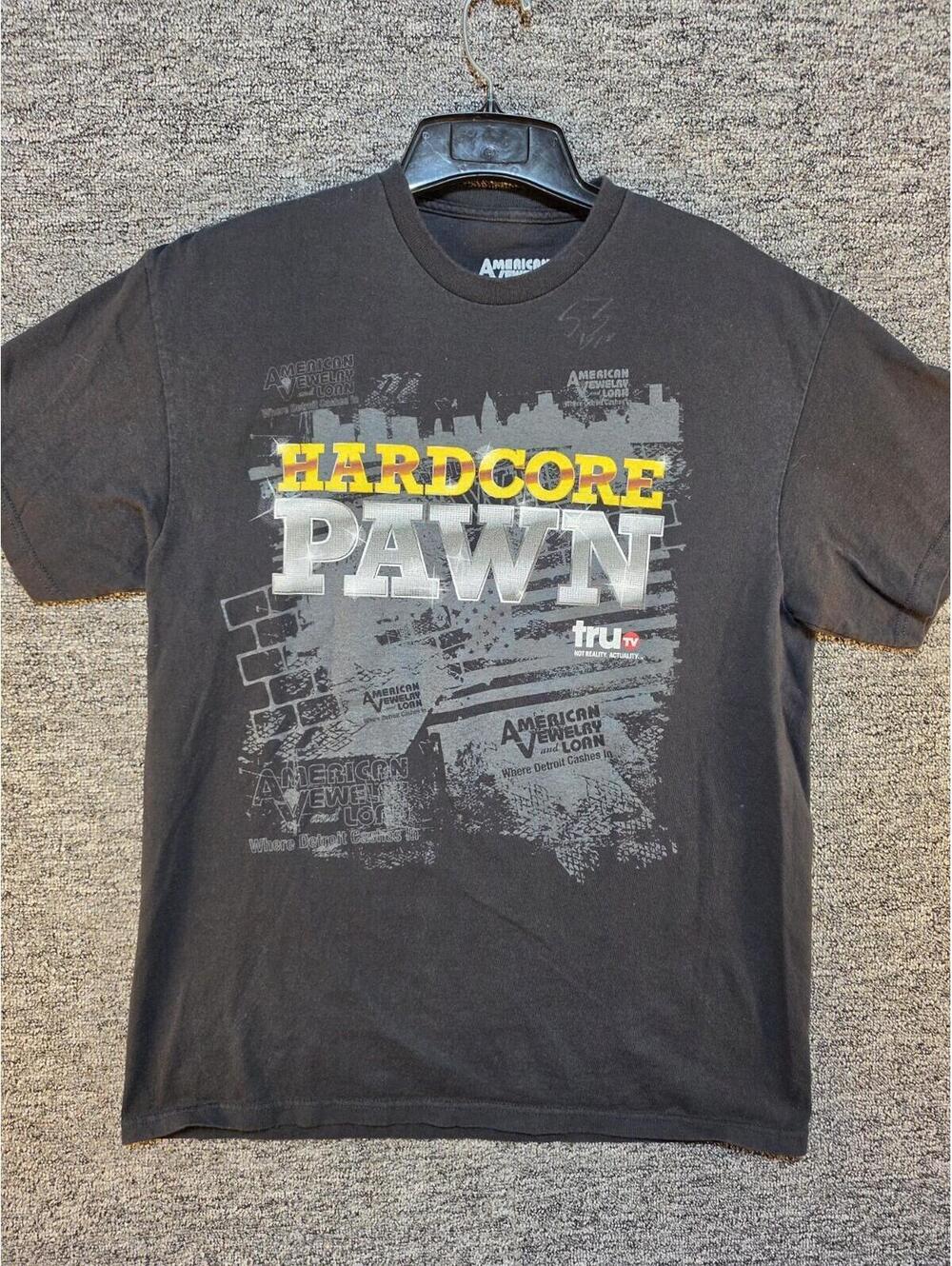 truTV Hardcore Pawn American Jewelry and Loan Black Graphic T-Shirt Large